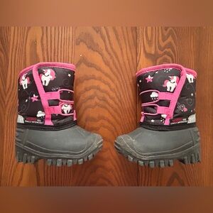 George Kids Boots with Pink and Black Unicorn Design